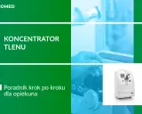 Poradnik dla opiekuna: jak działa koncentrator tlenu. Widoczny biały koncentrator tlenu i jego panel sterowania.
