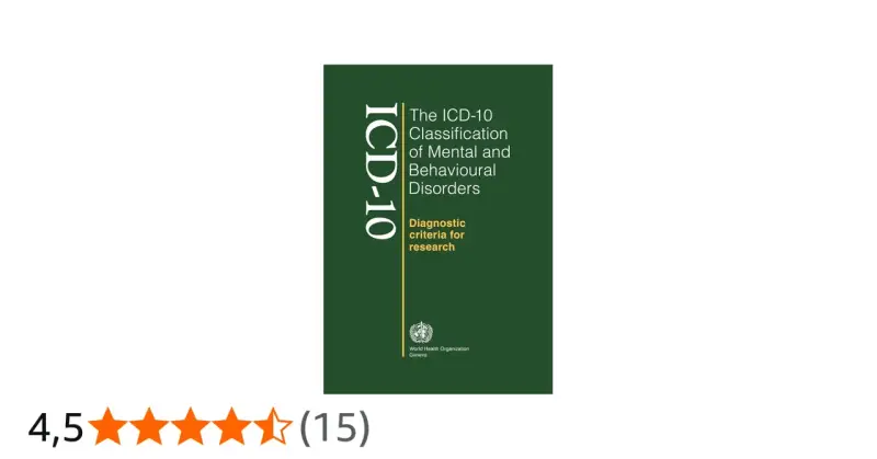 Okładka książki ICD-10 z klasyfikacją zaburzeń psychicznych i behawioralnych. F82 kod choroby.